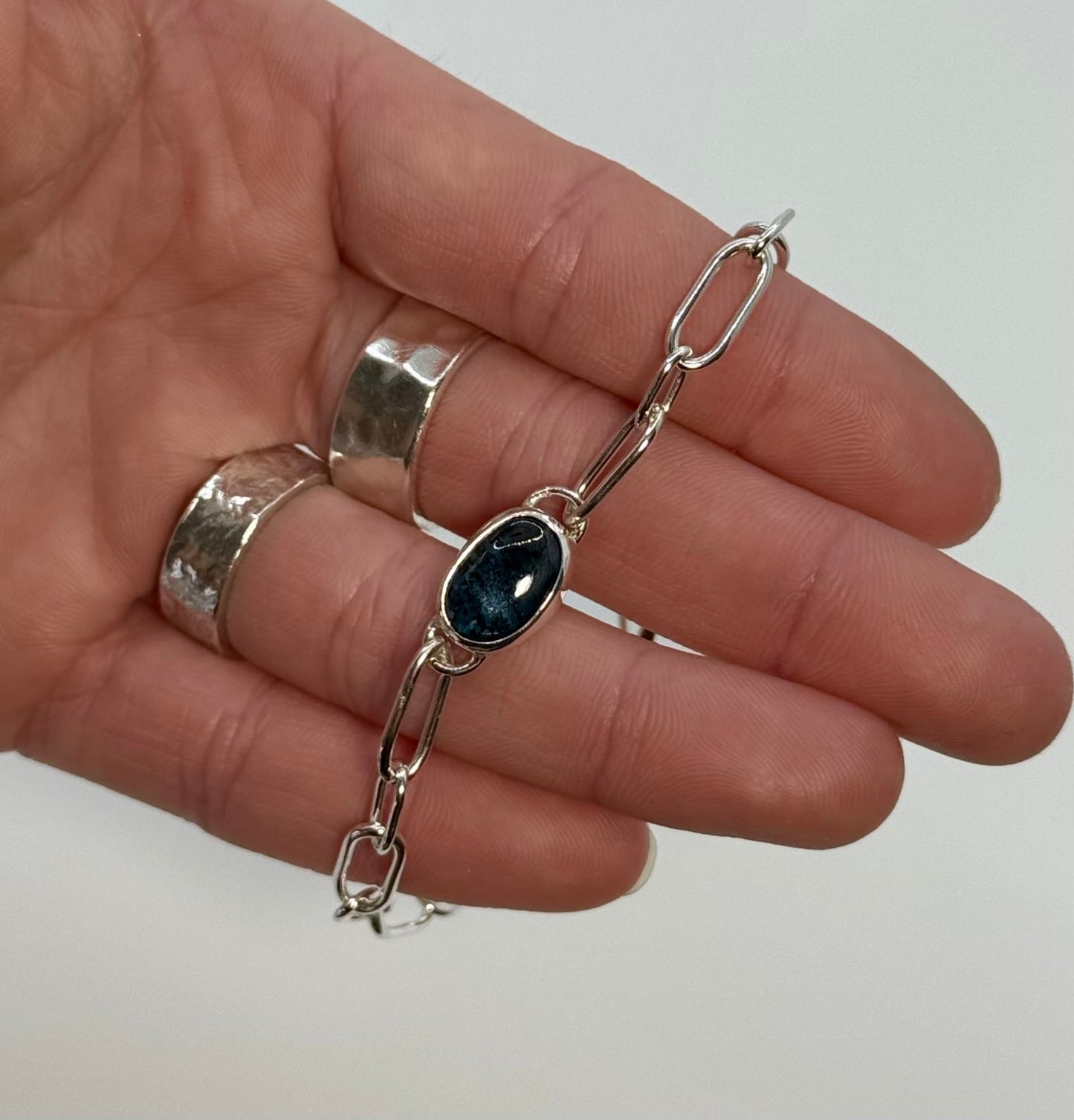 Teal Moss Kyanite Bracelet